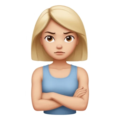 Woman with arms crossed in a mad way with an attitude turned to the side a little  sticker