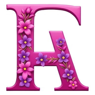 Magenta flowery romantic alphabet letter sticker