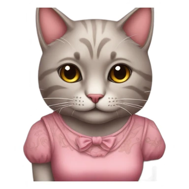 Cat with tattoos and a pink dress sticker