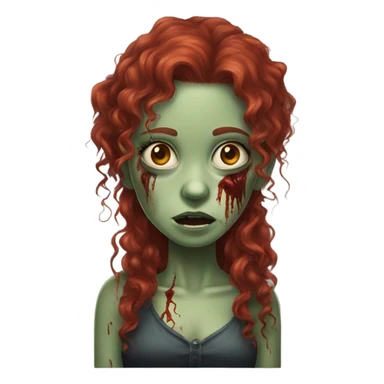 Zombie girl with long red curly hair sticker