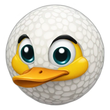 3d sphere with a cartoon duck skin texture with big childish eyes sticker