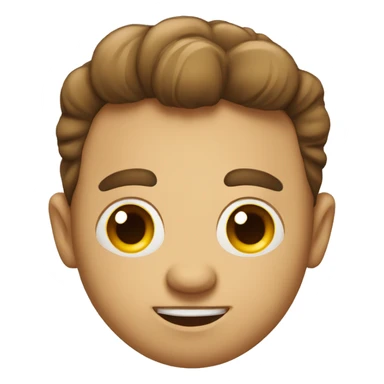 A big-headed with a big head and a small face sticker