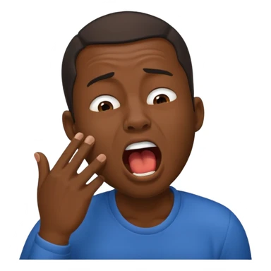 balck man Yawning  no hand sticker