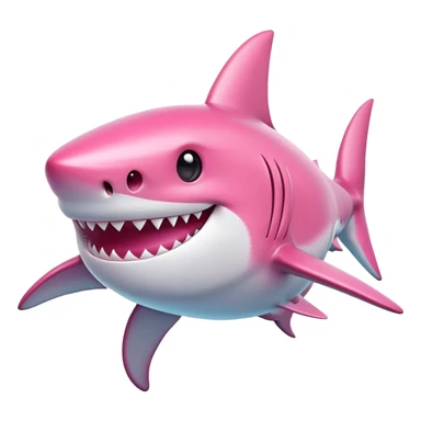 Pink emoji shark sticker