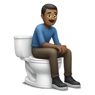 Man sitting on a toilet sticker