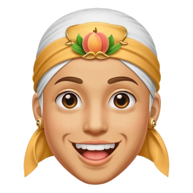 peach with an durag and grillz sticker