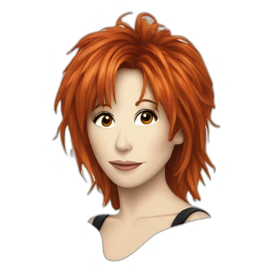 Mylene Farmer singing face sticker