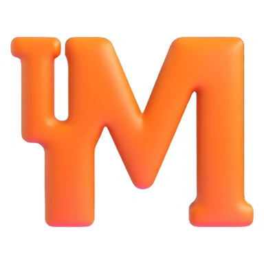 3D word UYI with glossy effect as single cohesive word sticker