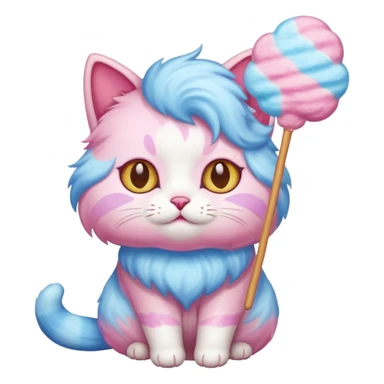 cat with coton candy sticker