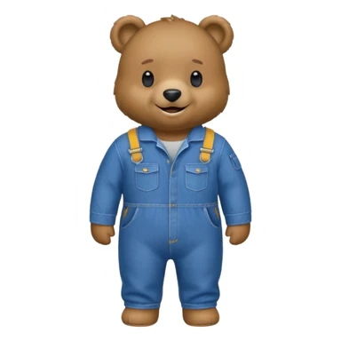 bear in coveralls sticker