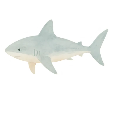 shark in watercolor art style sticker