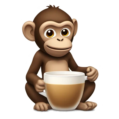 Monkey drinking chai latte sticker