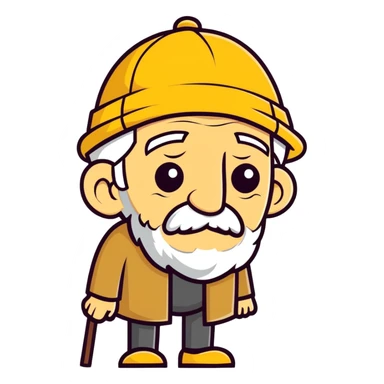 Golden cap with old blind man ￼ sticker