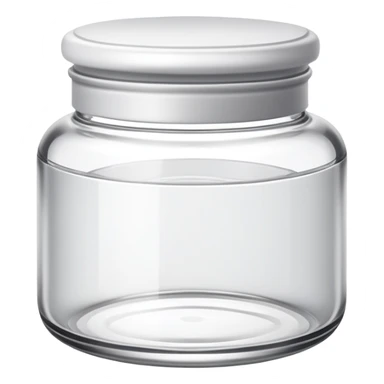 empty cosmetic jar icon with the lid off, showing it's used up sticker