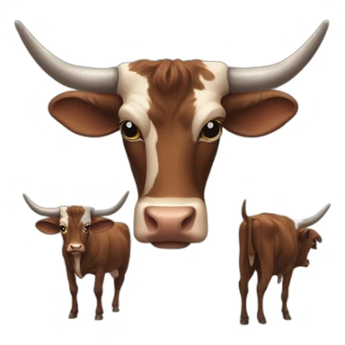 bull, Texas Longhorn, brindle, ridiculously long horns, full body sticker