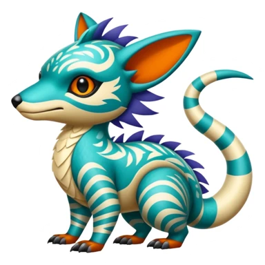  Patterned stitched exotic tropical cyber-Sleuth-Loyd-Garmaddon-Litten-Linoone-Noibat-Fakémon-Pokémon-Vernid-creature sticker