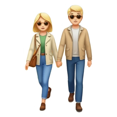 a Footpath on a park and two  people are walking the walking path should visible  sticker