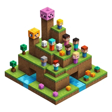 minecraft charectors building together a foundation sticker