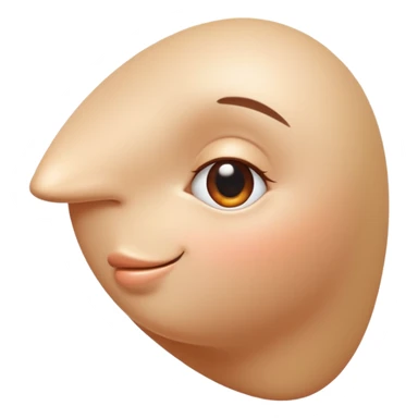 nose emoji with strong glossy highlights, bright shine on the top and sides, polished 3D look, smooth shading, simple rounded shape, high emphasis

 sticker