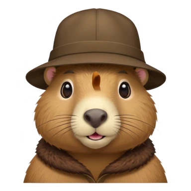 Capibara with a hat sticker