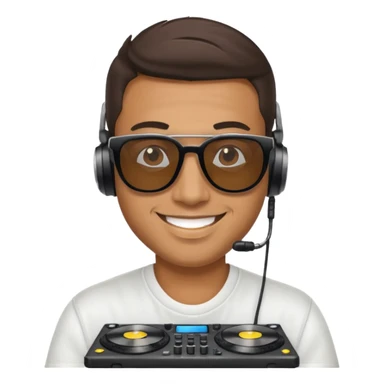 dj man with sunglasses sticker