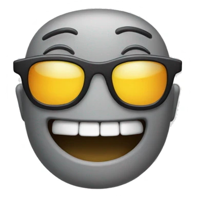 Smile Face with brocken teeth and glasses  sticker