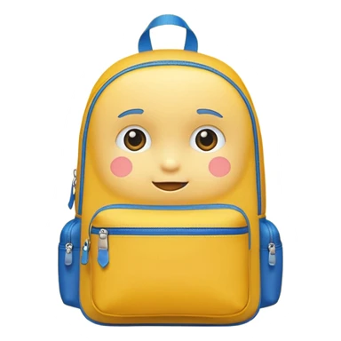 a yellow kid Backpack with zip sticker