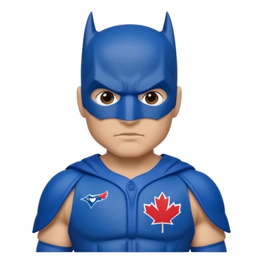 Batman in Toronto Blue Jays uniform sticker