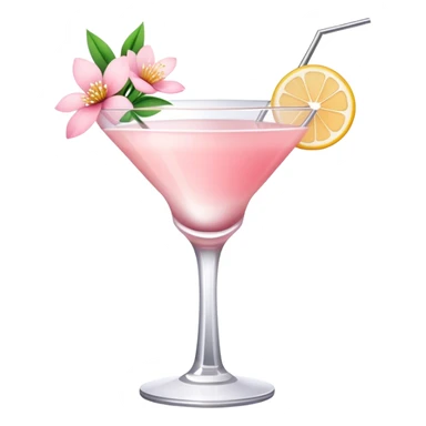 Light pink cocktail with flowers sticker