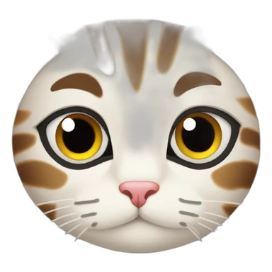 confused cat face looking sideways sticker