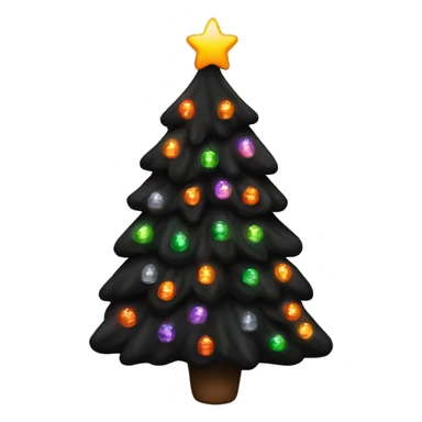 I want like a black Christmas tree with Halloween decorations on it and lights sticker