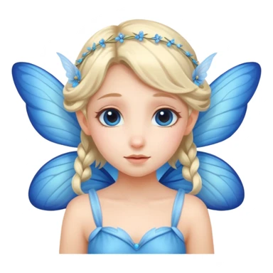 A shy fairy with soft blue wings sticker