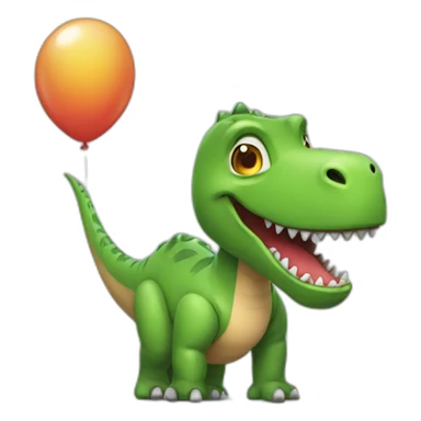 dinosaur with balloon sticker