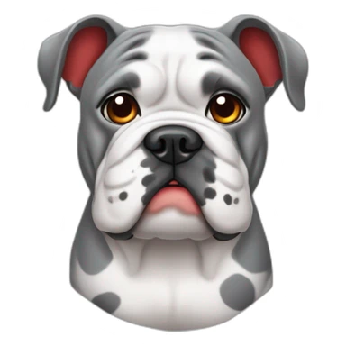 grey bulldog with red spots sticker