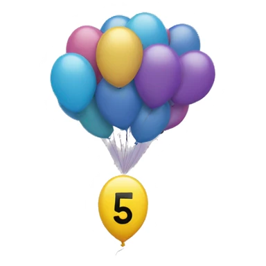 number 5 as a balloon sticker