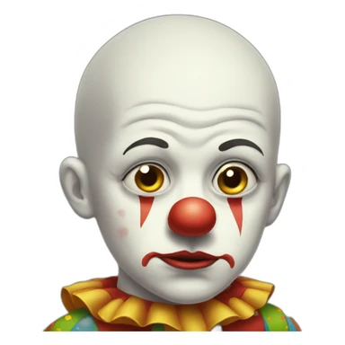 sad bald clown sticker
