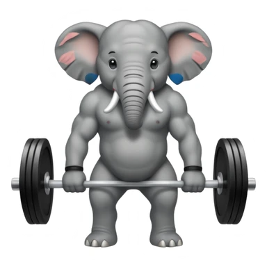 elephant deadlifting sticker