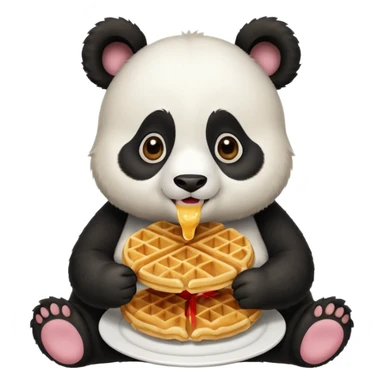 panda eating waffles sticker