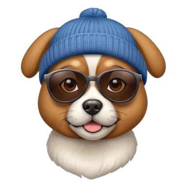 dog with sunglasses and beanie sticker