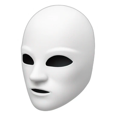 masque en blanc qui sourit et qui est dans un style futur sticker