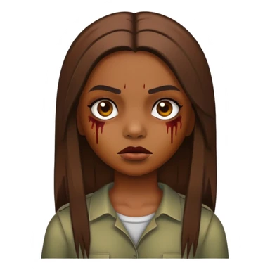 Zumbi girl, brown straight hair sticker