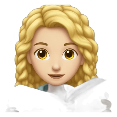 white girl read a book sticker