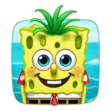 Spongebob wearing hawaian shirt  sticker