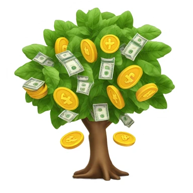 Harvesting money from money tree sticker