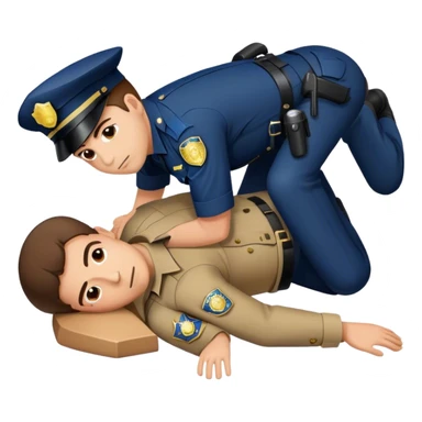 one police officer laying dead on the ground face down sticker