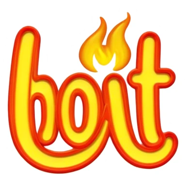 Neon signboard word "hot" sticker
