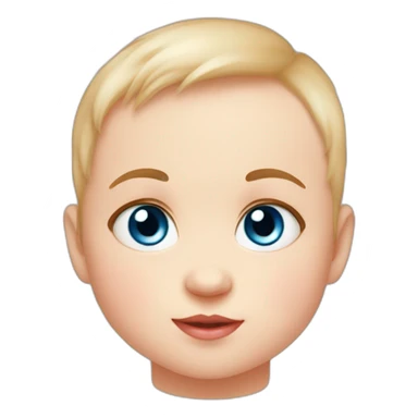 little 3 months-old, adorable, blue-eyed baby with almond eyes and chubby sticker