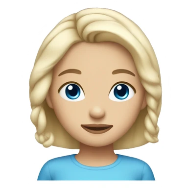 Cute girl with ash blonde hair and blue eyes sticker