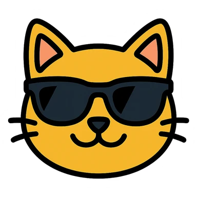 a cat wearing sunglasses sticker