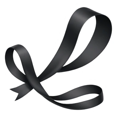 One Black thin ribbon for dead people honoring sticker